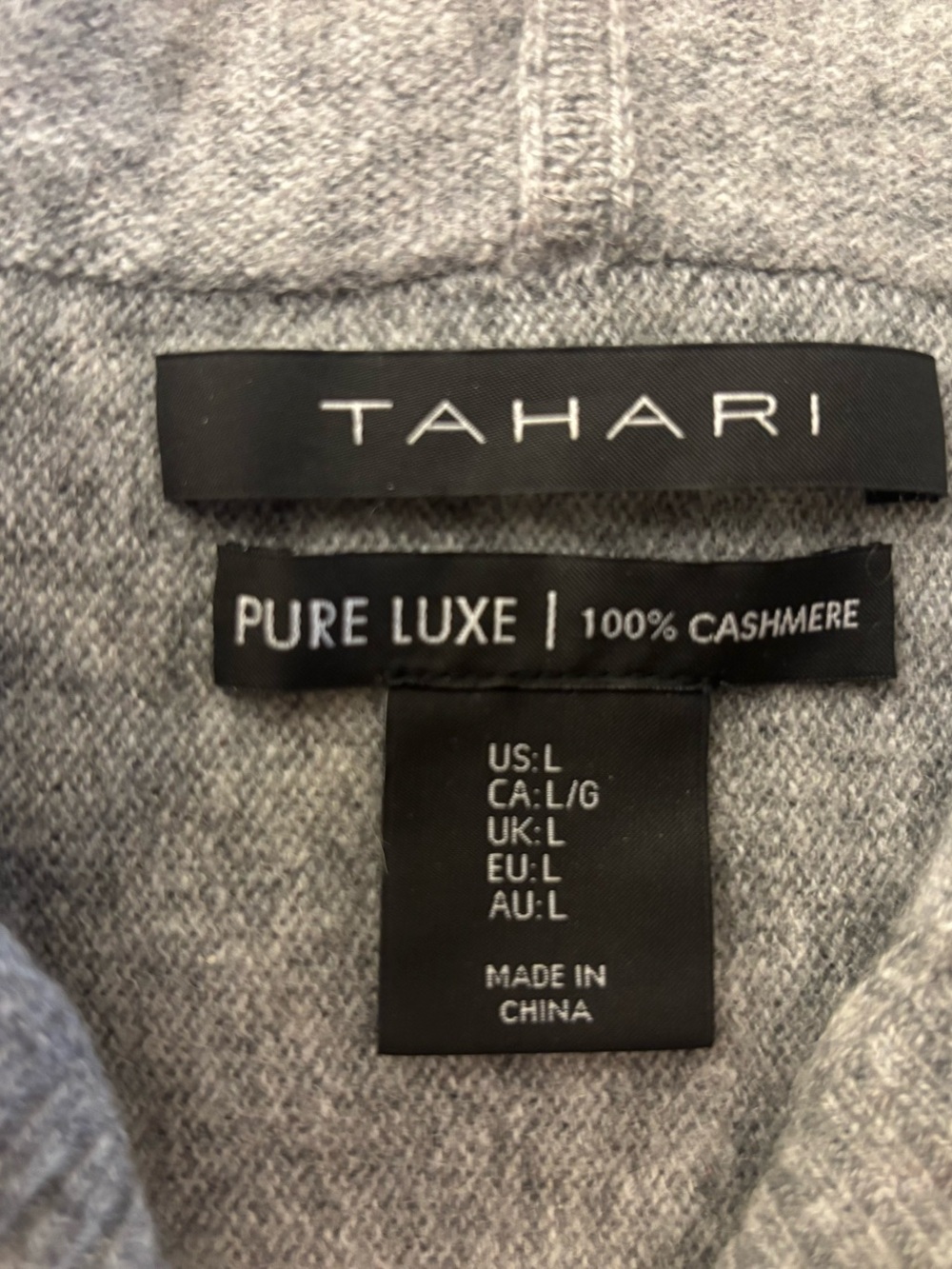 Tahari Cashmere Heather Gray Hooded Poncho Sweater - Picture 4 of 12